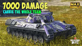 Carrie the Game! Leopard 1 7000 DAMAGE! ⭕️ Ace Badge ⭕️ WoT Blitz Gameplay