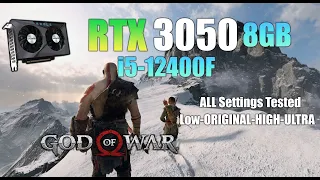 RTX 3050 8GB : GOD OF WAR - All Settings Tested ft i5-12400F