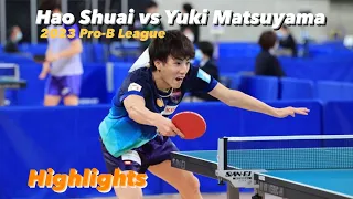 Hao Shuai 郝帅 vs Yuki Matsuyama 松山祐季 | 2023 Chinese Pro-B League (Group) Highlights