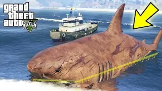 CAÇANDO O MEGALODON DE 22 METROS!! GTA 5