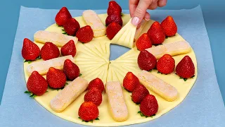 Dessert in 5 minutes! Just puff pastry and strawberries