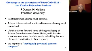 Доповідь лауреата Нобелівської премії з фізики Фредеріка Майкла Голдея на MicroCAD-2022