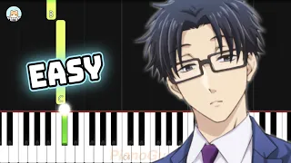 [full] Wotakoi OP - "Fiction" - EASY Piano Tutorial & Sheet Music