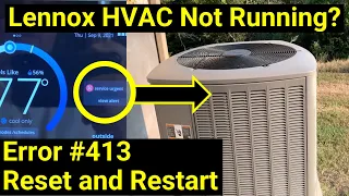✅ Lennox iComfort ● Clear Error Code 413 ● How to Reset Your HVAC Air Conditioner Heater