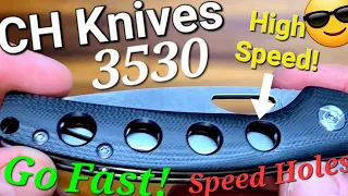 CH 3530 With Speed Holes! Fastest $30 knife in town! D2/Contoured G10 Polished Stainless Slicey AF!