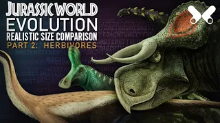 Jurassic World Evolution Herbivore Dinosaurs. Size comparison. (realistic)