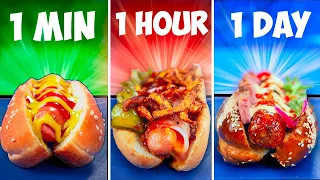 1 minute vs 1 hour vs 1 day Hot Dog