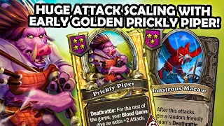 TURN 6 GOLDEN PRICKLY PIPER! Huge Attack! | Hearthstone Battlegrounds