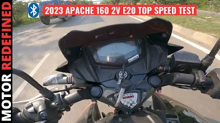 2023 TVS Apache RTR 160 2V E20 Top Speed Test | Kya Top Speed Increase Hua Hai E20 Model Mae ??