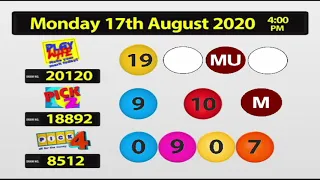 NLCB Online Draws Monday 17th August 2020