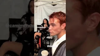 Kj Apa and Camila Mendes on set