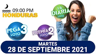 Sorteo 09 PM Loto Honduras, La Diaria, Pega 3, Premia 2, MARTES 28 de septiembre 2021 |✅🥇🔥💰