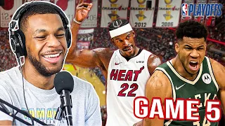 Pro Basketball Player Reacts to HEAT vs BUCKS Game 5 Highlights | PLAYOFF JIMMY IS NOT HUMAN! |