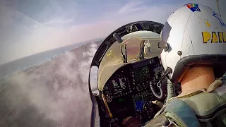 Busy Deck EA-18G Growler Catapult Shot Cockpit View.  MAX Power!