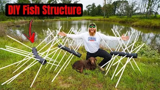 Building HUGE DIY Fish Structure for My BACKYARD Pond!!!