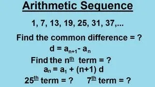 Algebra - Sequences And Series (2 of 6) Arithmetic Sequence