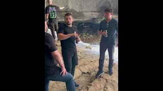 Khabib Nurmagomedov on the set of the video from Gorilla Energy.