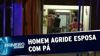 Homem é preso após agredir a esposa com pá no Mato Grosso | Primeiro Impacto (02/06/20)