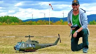 BELL-UH 1D AMAZING RC ELECTRIC SCALE MODEL HELICOPTER FLIGHT DEMONSTRATION