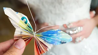 Super easy MONEY ORIGAMI BUTTERFLY as a money gift