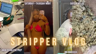 STRIPPER VLOG  • working nights + days in my life + back to college prep + lash extensions & more!