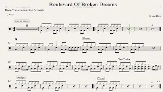 Boulevard Of Broken Dreams - Green Day - Drum Sheet Demo