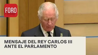 Rey Carlos III ofrece mensaje en el Parlamento escocés