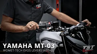 How to install Womet-Tech EVOS Adjustable Shorty Levers on a 2020 Yamaha MT-03 by TST Industries