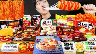 ASMR MUKBANG convenience store store, FIRE Noodle, HOT DOG, GIMBAP, Tteokbokki EATING SOUND !