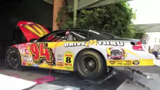 Bill Elliott #94 McDonald's NASCAR road race car on chassis dyno