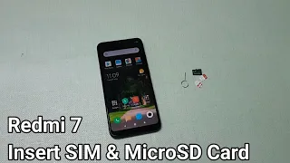 Redmi 7 : Insert Dual SIM & MicroSD Card