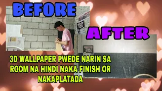 3D WALLPAPER PARA SA ROOM NA HINDI NAKA FINISH.