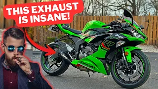 Ninja ZX6R Gets LOUD! M4 Exhaust Install!