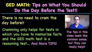 GED Math: What to Do the Day Before the Test