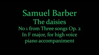 The daisies: for high voice, piano accompaniment