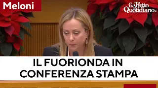 "Oh, santa madre...": il fuorionda di Giorgia Meloni durante la conferenza stampa