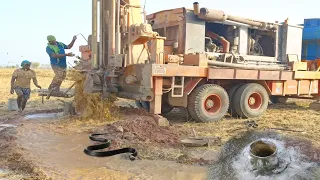 Borewell Drilling - 10 Hp motor Boring With Coconut water checking video | Borewell water checking