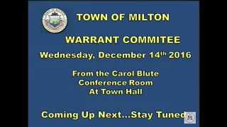 Warrant Committee - December 14th, 2016