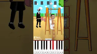 Skibidi Toilet & Titan Cameraman Plays Squid Game Pull-up Workout(@Zeptoons) - Octave Piano Tutorial