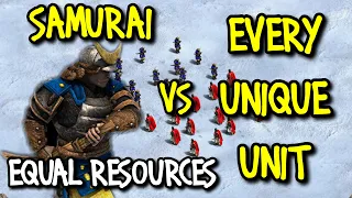 ELITE SAMURAI vs EVERY UNIQUE UNIT (Equal Resources) | AoE II: Definitive Edition