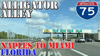 I-75 South - Alligator Alley - Naples to Miami - Florida - 4K Highway Drive