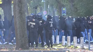 Wasserwerfer im Einsatz: Polizei sichert 3.Liga Risikospiel von Eintracht Braunschweig & TSV Havelse