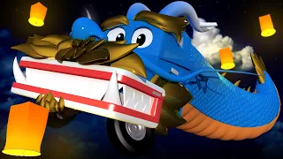 Anul Nou Chinezesc ! Camionul Dragon - Super Camionul Carl în Orasul Masinilor - Desene pentru copii