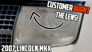 This customer Burnt their headlight! | 2007 Lincoln MKX Headlight Restoration