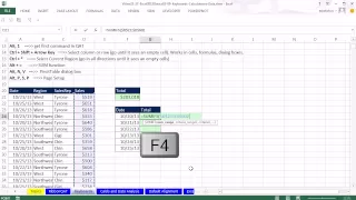 Office 2013 Class #24: Excel Basics 6: Excel Keyboard Shortcuts Are Fast! 10 Examples.