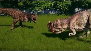 Jurassic World Evolution - Carnotaurus vs Ceratosaurus (1080p 60FPS)