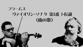 ブラームス ヴァイオリン・ソナタ 第1番  ト長調  「雨の歌」 Op  78 シュナイダーハン Brahms Violin Sonata No. 1 in G Major