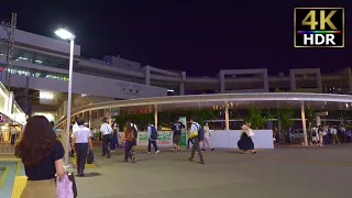 Take a walk around Chiba Station at night [4K HDR]