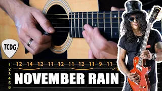 November Rain (Guns N´ Roses) Acoustic Guitar Solo | TABS Lesson & tutorial TCDG