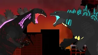 Legendary Godzilla vs Shin Godzilla | DinoMania - Godzilla Cartoons (2019)